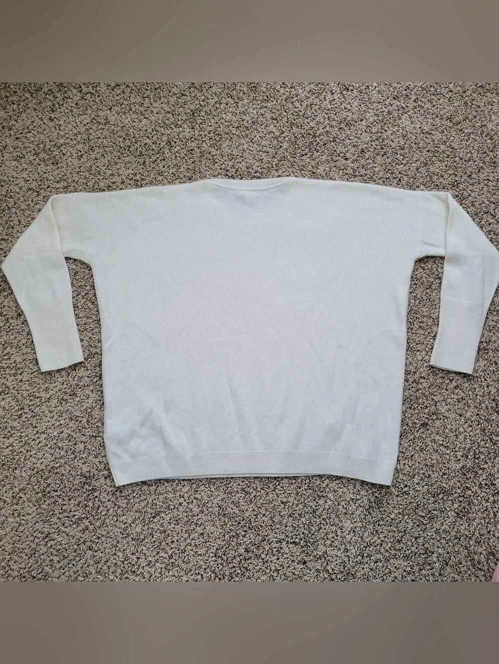 J. Crew 100% Cashmere Crewneck Boyfriend Sweater Ivory Cream Crew Neck Small
